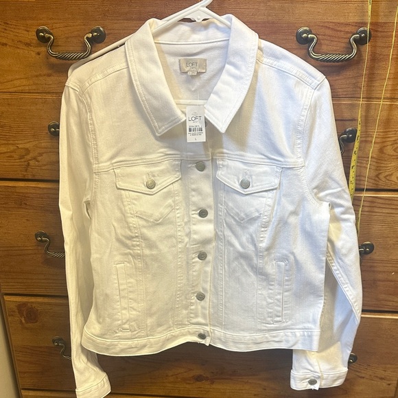 LOFT Women's Classic White Jean Jacket - Picture 1 of 2